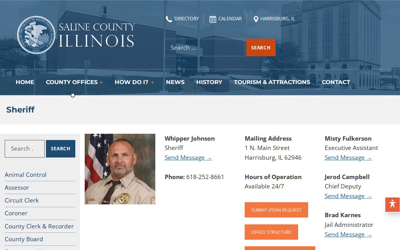 Saline County Sheriff official recent arrest and booking record access page