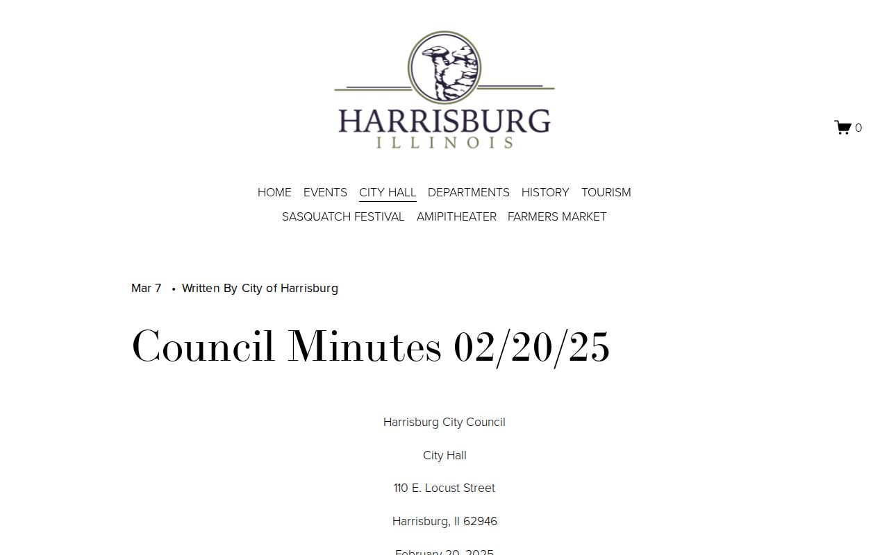 Harrisburg official minutes with Saline County area arrest activity context